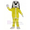 dalmatien Feu Chien dans Jaune Mascotte Costume Animal