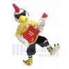 Coq avec guitare Rockin poulet mascotte Costume mascotte Costume