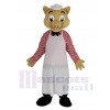 Chef Cochon dans blanc Tablier Mascotte Costume