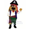 Pirate marron Chien Mascotte Les costumes Dessin animé