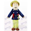 Costume de pompier en costume bleu Sam mascotte de pompier