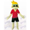 Costume de mascotte de garçon de bande dessinée de lunettes de soleil de garçon