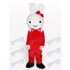 Costume de mascotte adulte de lapin rouge de Pâques