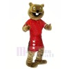 marron Castor avec rouge Costume Mascotte Les costumes Pas cher