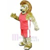 Puissance Lion avec Rose Costume Mascotte Les costumes Dessin animé