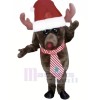 Noël élan avec Rayé Attacher Mascotte Les costumes Animal