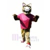 Féroce Jaguar avec Violet T-shirt Mascotte Les costumes