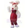 blanc lapin avec rouge Nez Mascotte Les costumes Animal