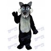 Longue La laine Gros Noir Loup Mascotte Costume Animal