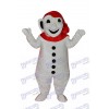 Souriant Bonhomme de neige avec du rouge Écharpe Mascotte Adulte Costume Noël