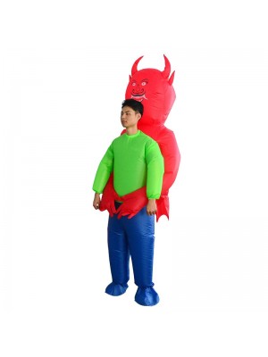 rouge Diable Démon Monstre Porter moi Gonflable Costume Halloween Noël Costume pour Adulte