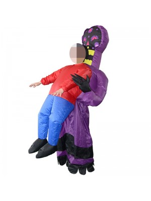 Violet Extraterrestre Monstre Fantôme Porter moi Gonflable Costume Halloween Noël Costume pour Adulte