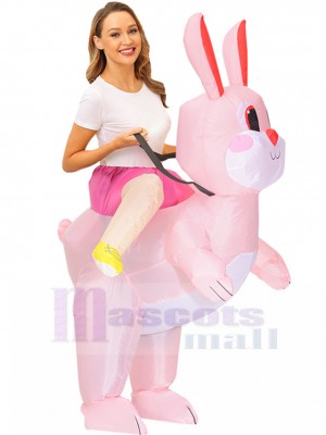 Costume de lapin de Pâques Gonflable Lapin à cheval Cosplay Extérieur Enfants Costume de fête de vacances à la maison