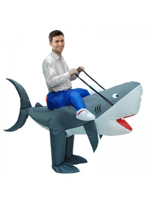 Requin Porter Moi Balade sur Gonflable Costume Fantaisie Robe Pour Adulte/enfant