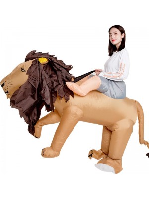 Marron Lion Porter Moi Balade sur Gonflable Costume Fantaisie Robe Cosplay Costume
