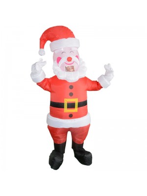 Père Noël Claus avec Jaune Ceinture Gonflable Costume Halloween Noël Costume pour Adulte