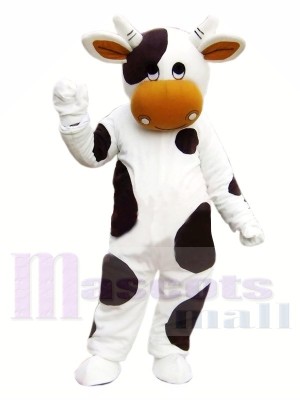 Mignonne Noir et blanc Vache Mascotte Les costumes Animal