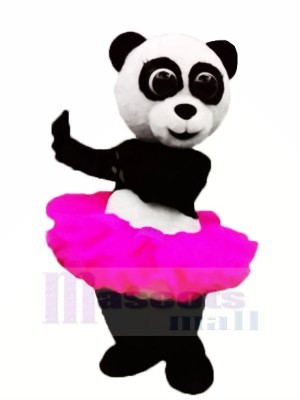 Rose Jupe Ballet Panda Mascotte Costume Animal