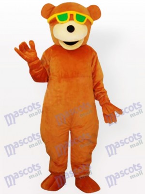 Lunettes portant le costume de mascotte adulte d'ours