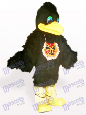 Costume de mascotte adulte noir oiseau oiseau cheveux