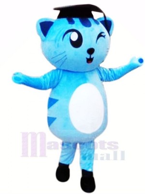 Un clin d'oeil Bleu Chat Mascotte costumes Animal