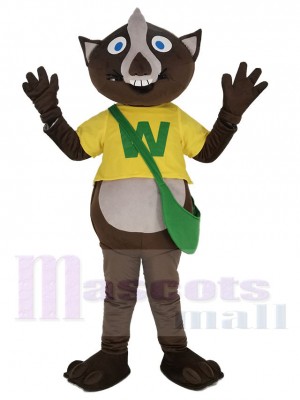 Wombat dans Jaune T-shirt Mascotte Costume