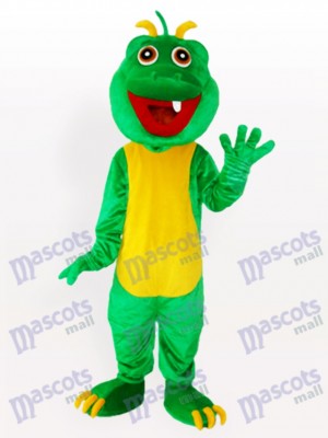 Costume de mascotte adulte Dinosaur Green One dents