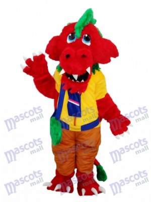 Dragon Rouge avec Sac Peluche Mascotte Costume Adulte Animal