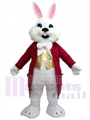 lapin de Pâques Mascotte Costume Animal en smoking rouge