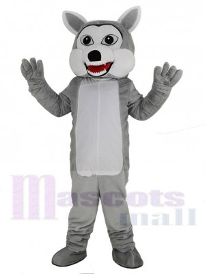 Drôle gris Loup Mascotte Costume Animal