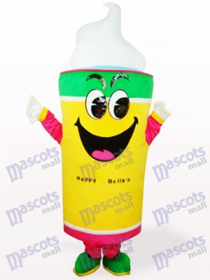 Costume de mascotte adulte crème glacée jaune