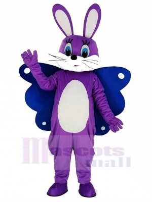 Papillon Pâques Violet lapin Mascotte Costume Dessin animé