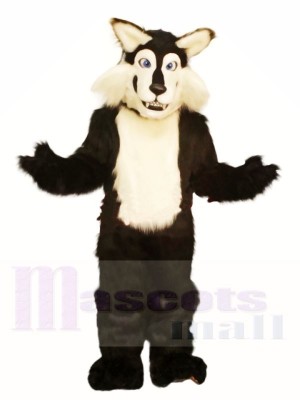 Loup noir et blanc Costume de mascotte Livraison gratuite
