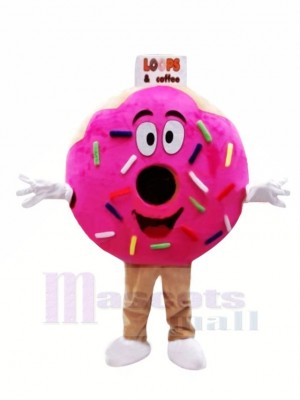 Rose Donut Mascotte Costume Dessin animé