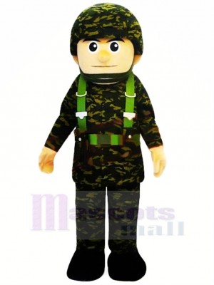Cool Militaire Homme Mascotte Costume Gens