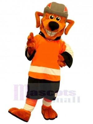 Sport de puissance Chien Orange Costume de mascotte Animal