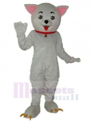 Petit Chien Blanc Costume de mascotte Animal