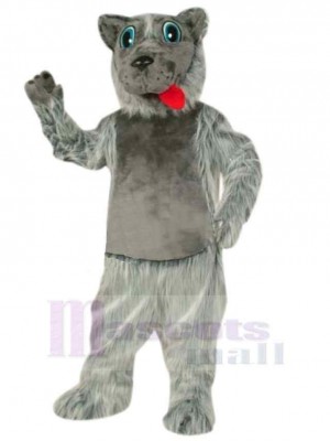 Loup mignon Costume de mascotte Animal avec la langue rouge