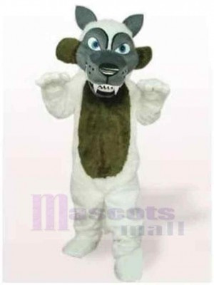 Loup Gris Marron Et Blanc Costume de mascotte Animal