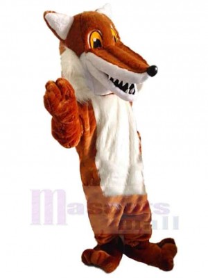 Loup Orange Bouche pointue Costume de mascotte Animal
