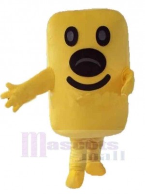 Bonhomme de neige jaune drôle Mascotte Costume Dessin animé