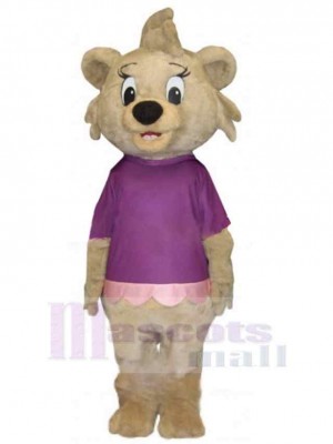 Fille Lion Mascotte Costume Animal en t-shirt violet