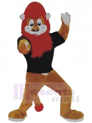 Lion à crinière rouge Mascotte Costume Animal