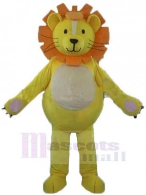 Lion jaune à crinière orange Mascotte Costume Animal