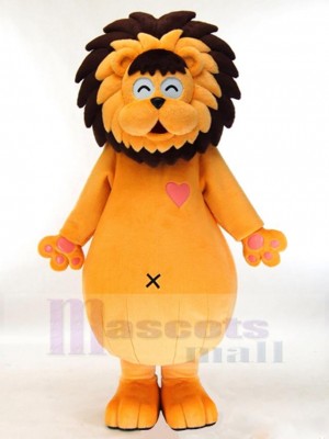 Orange heureuse Lion Mascotte Costume Animal