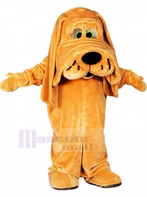 Costume de mascotte drôle de chien Shar Pei brun clair