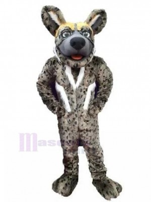 Costume de mascotte de chien dalmatien avec fourrure grise Fursuit