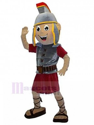 Heureux chevalier spartiate avec casque Pylos Costume de mascotte Personnes