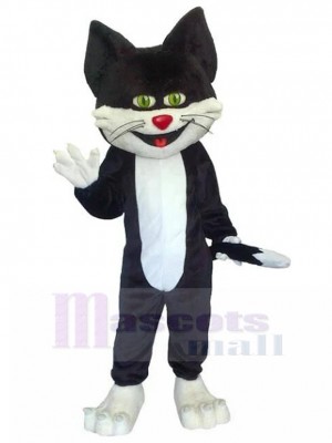 En blanco y negro Silvestre Disfraz de mascota de gato Animal