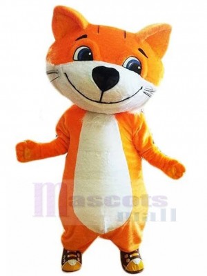 Joyeux Chat orange mignon Costume de mascotte Animal